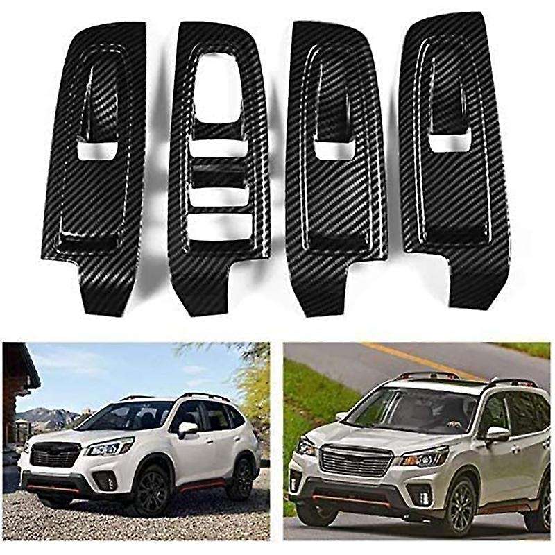 for 2019 2020 Car Door Armrest Window Switch Button Cover Trim Fit Accessories,Carbon Fiber Grain