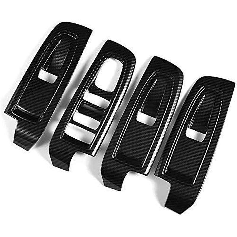 for 2019 2020 Car Door Armrest Window Switch Button Cover Trim Fit Accessories,Carbon Fiber Grain