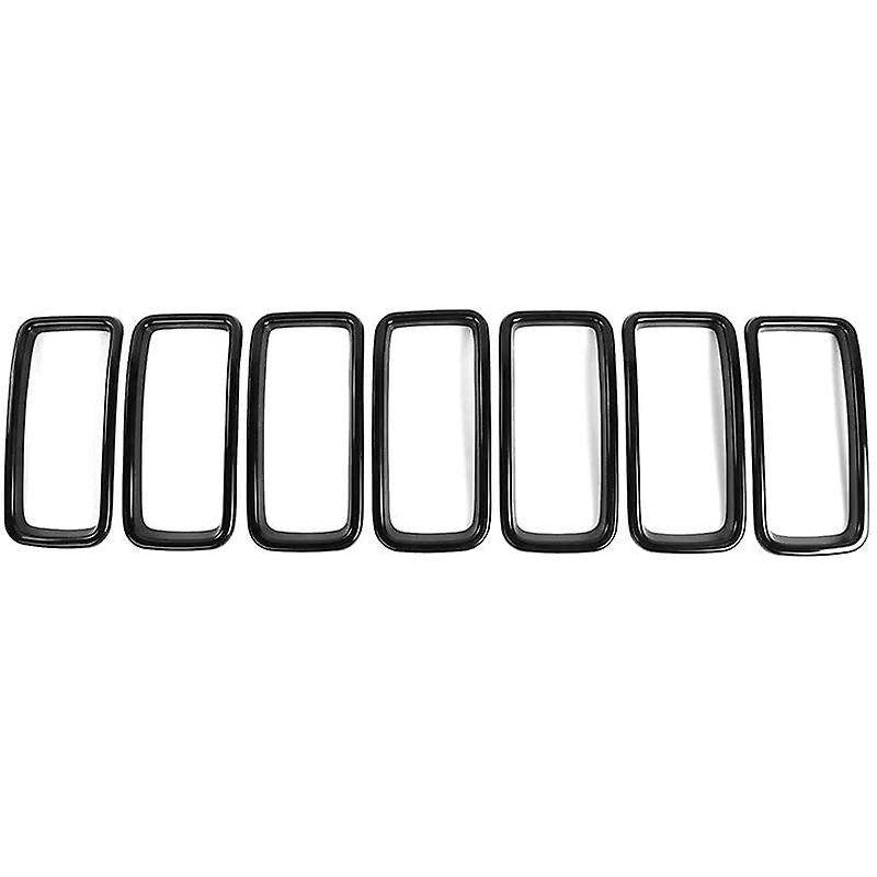 for 2019 2020 Front Grille Inserts, Exterior Accessories ABS Black 7 Pack