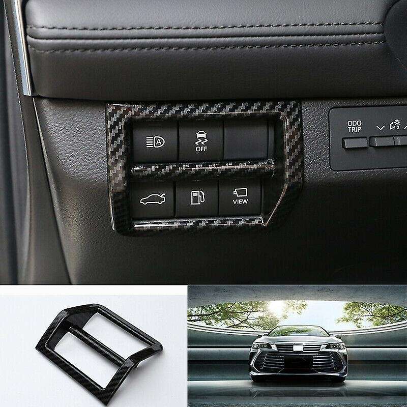 for 2019 2020 Car Carbon Fiber Central Control Headlight Adjustment Switch Cover Trim Frame Accessor