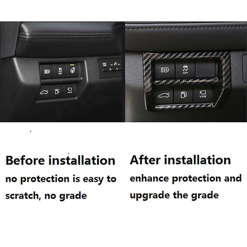 for 2019 2020 Car Carbon Fiber Central Control Headlight Adjustment Switch Cover Trim Frame Accessor