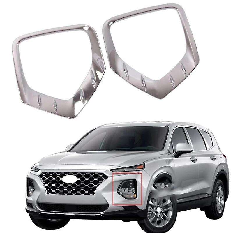 for 2019 ABS Chrome Front Foglight Fog Light Lamp Cover Trim Frame Sticker Exterior Accessories