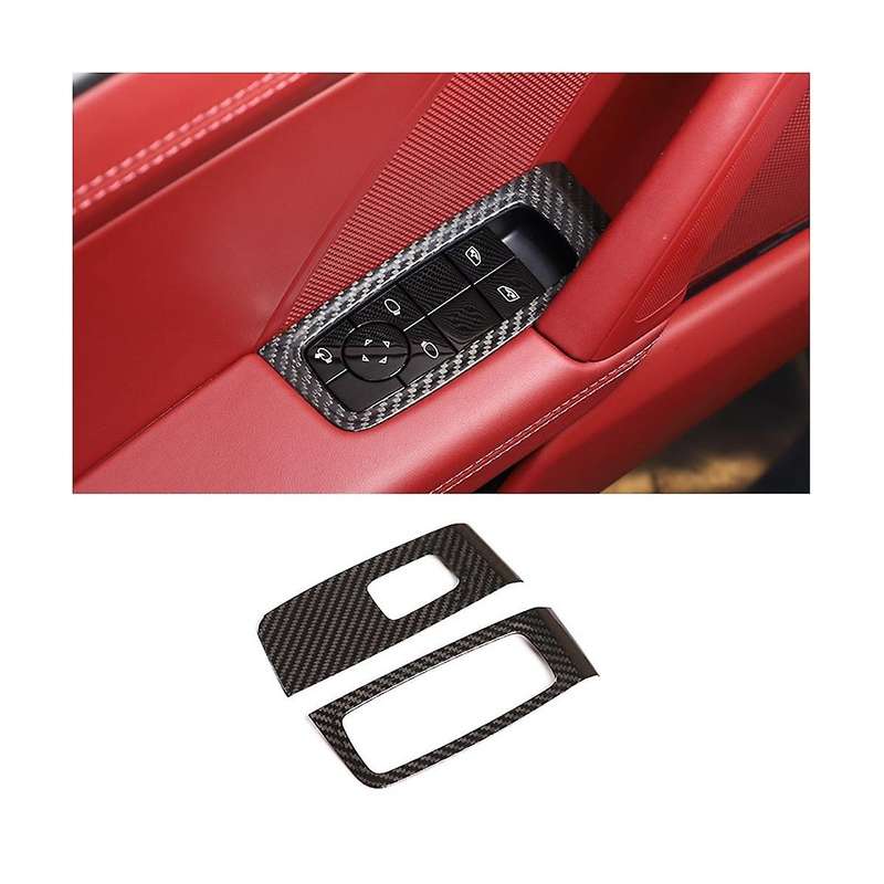 for 2019-2020 Dry Carbon Fiber Window Glass Lift Switch Panel Trim Interior Accessories