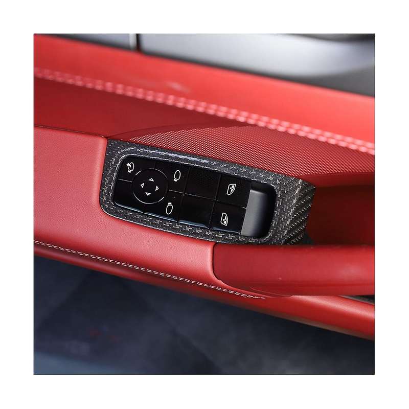 for 2019-2020 Dry Carbon Fiber Window Glass Lift Switch Panel Trim Interior Accessories