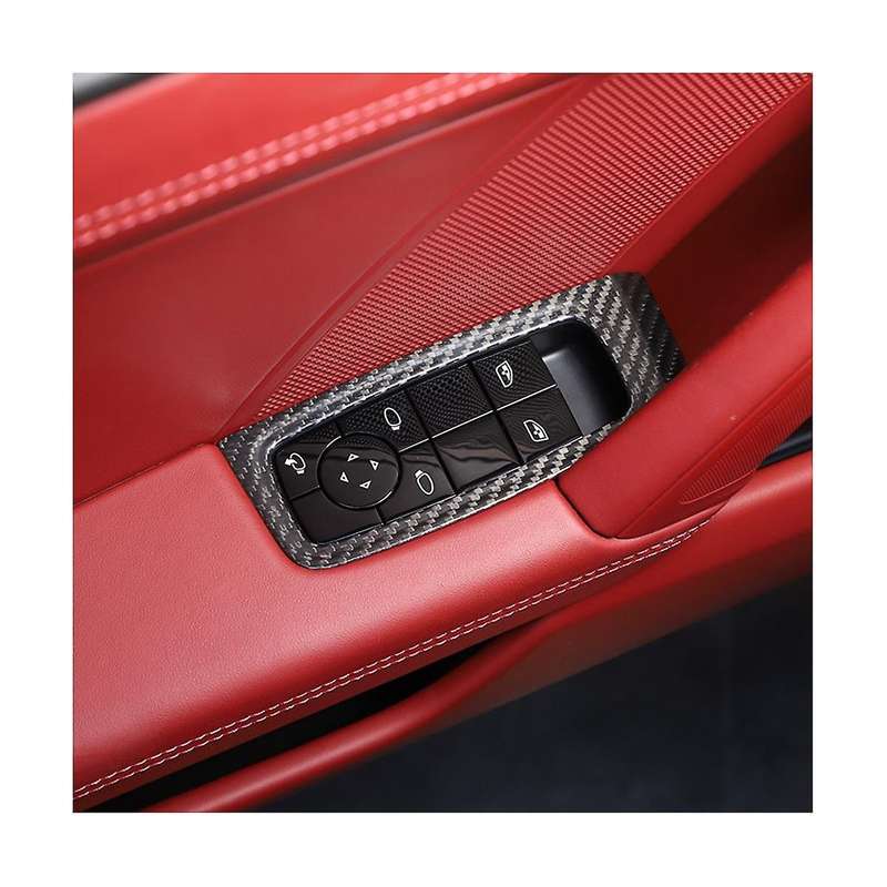 for 2019-2020 Dry Carbon Fiber Window Glass Lift Switch Panel Trim Interior Accessories