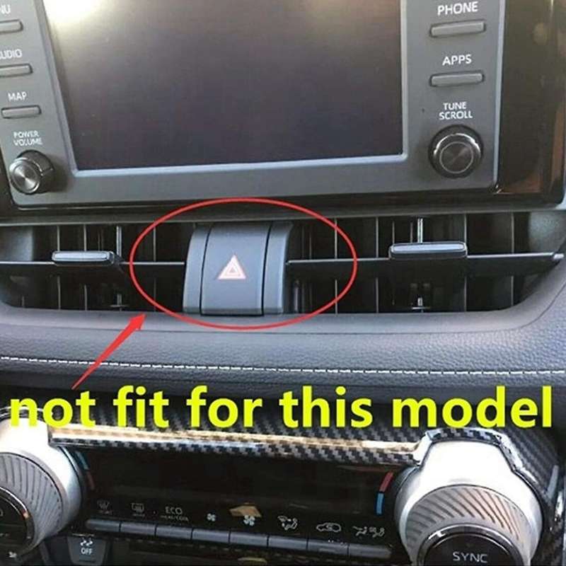 for 2019-2021 Car Central Control Middle Air Outlet Cover Trim Warning Light Frame Accessories, Carb