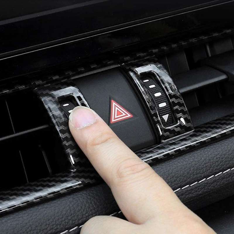 for 2019-2021 Car Central Control Middle Air Outlet Cover Trim Warning Light Frame Accessories, Carb