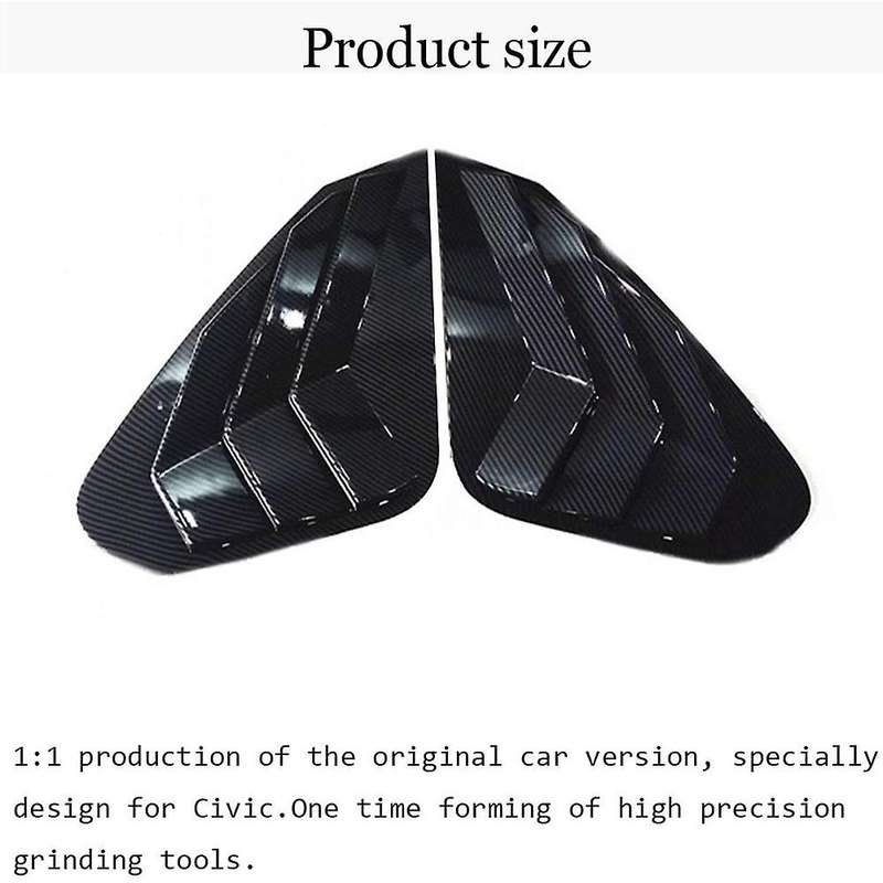 for 2019-2021 Car Rear Side Window Louvers Scoop Shades Cover Blinds Trim Accessories, Carbon Fiber