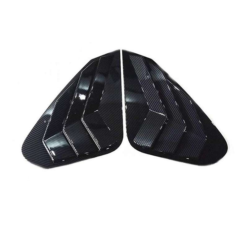 for 2019-2021 Car Rear Side Window Louvers Scoop Shades Cover Blinds Trim Accessories, Carbon Fiber