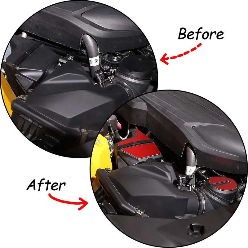 for 2019-2022 3.0T Version Car Engine Air Intake Grille Cover Trim Patch Sticker Decorative Kit (Red