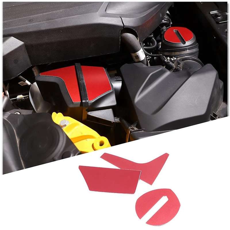 for 2019-2022 3.0T Version Car Engine Air Intake Grille Cover Trim Patch Sticker Decorative Kit (Red