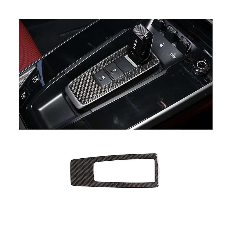 for 2019-2021 Dry Carbon Fiber Car Gear Shift Panel Cover Trim Interior Accessories