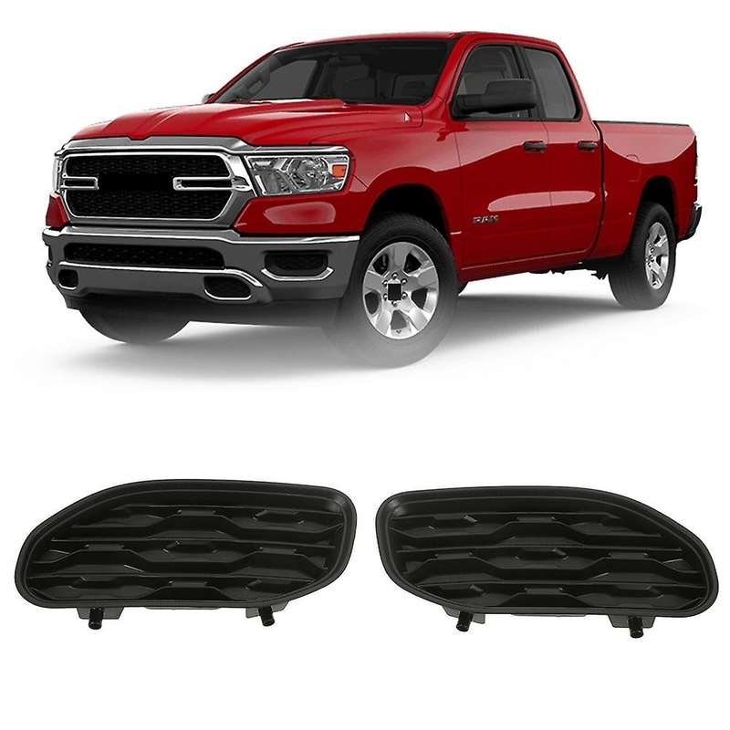for 2019-2021 Ram 1500 DT 68414296AA Front Bumper Fog Lamp Grille Fog Light Cover Bezel Kit