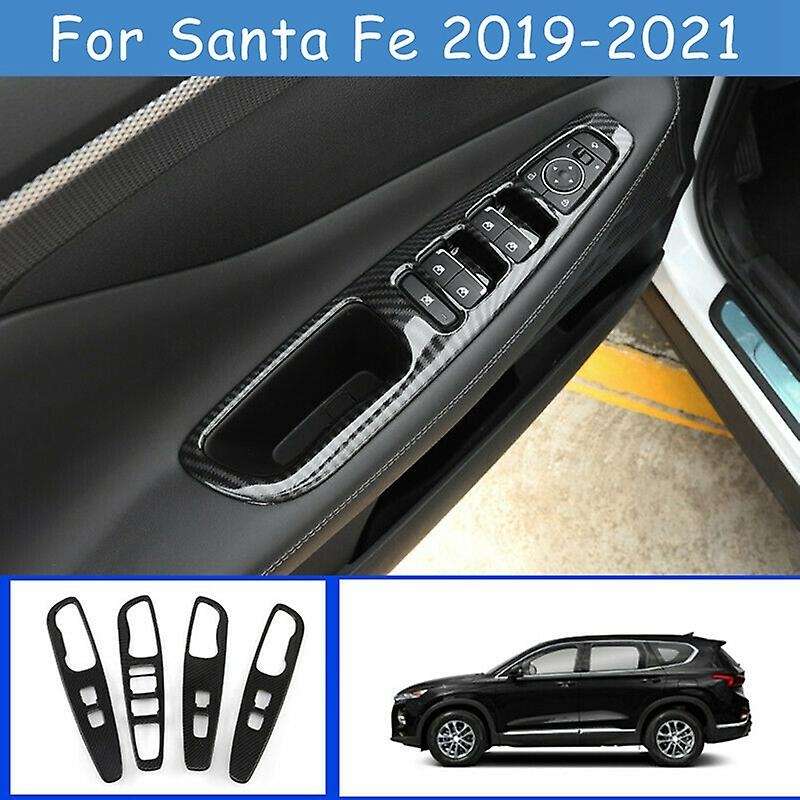 for 2019-2021 Carbon Fiber Window Lift Switch Button Panel Cover Trim Interior Door Armrest Decorati