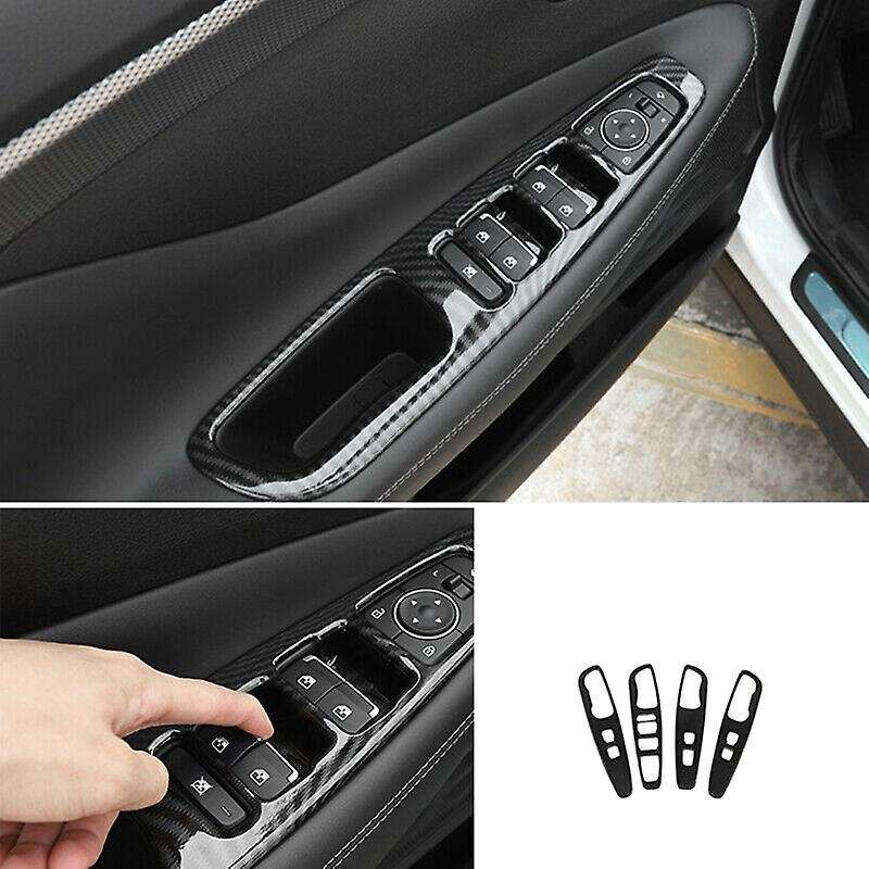 for 2019-2021 Carbon Fiber Window Lift Switch Button Panel Cover Trim Interior Door Armrest Decorati