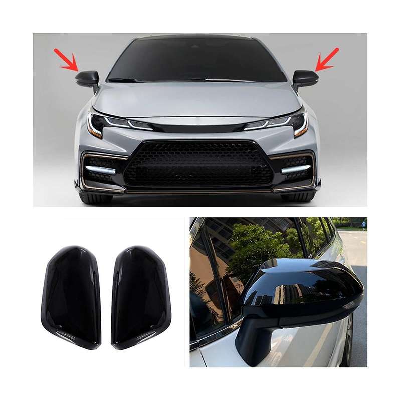 for 2019-2022 Glossy Black Side Door Rearview Mirror Cover Trim Cap