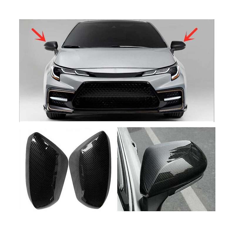 for 2019-22 Side Door Rearview Mirror Cover Trim Cap Carbon Fiber Color