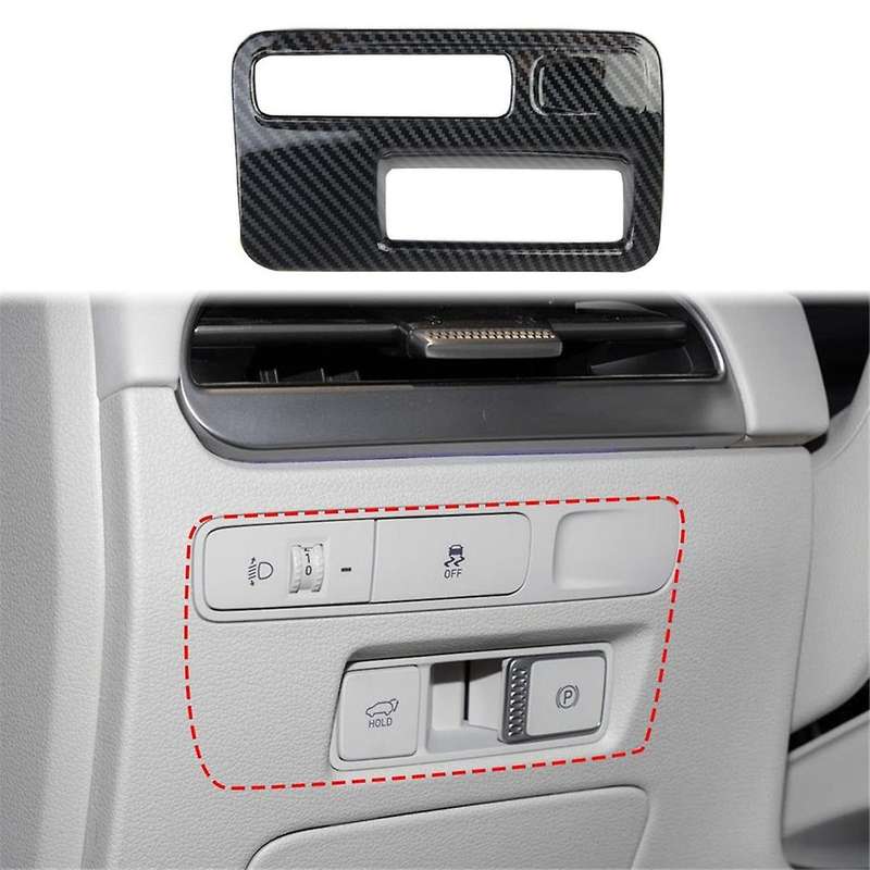 for 2019-2024 Car Headlight Switch Button Cover Panel Trim Interior Accessories Abs Carbon Fiber