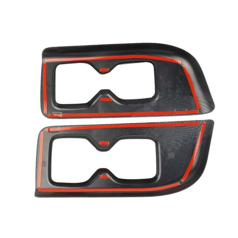 for 2019-2024 Inner Rear Third Row Armrest Cup Holder Trim Cover Panel Accessories Abs Carbon Fiber