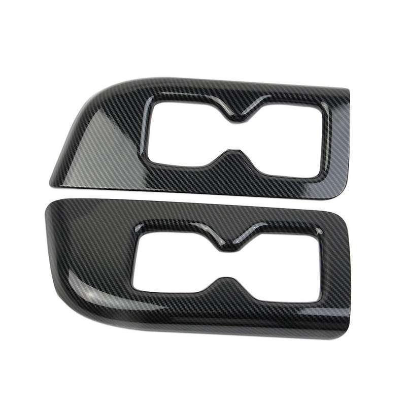for 2019-2024 Inner Rear Third Row Armrest Cup Holder Trim Cover Panel Accessories Abs Carbon Fiber