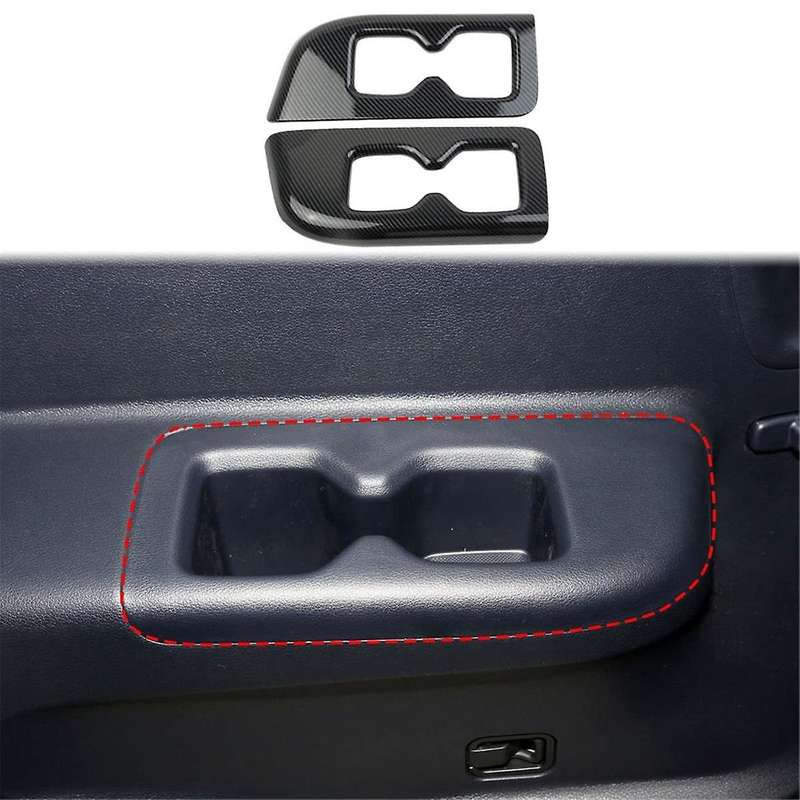 for 2019-2024 Inner Rear Third Row Armrest Cup Holder Trim Cover Panel Accessories Abs Carbon Fiber