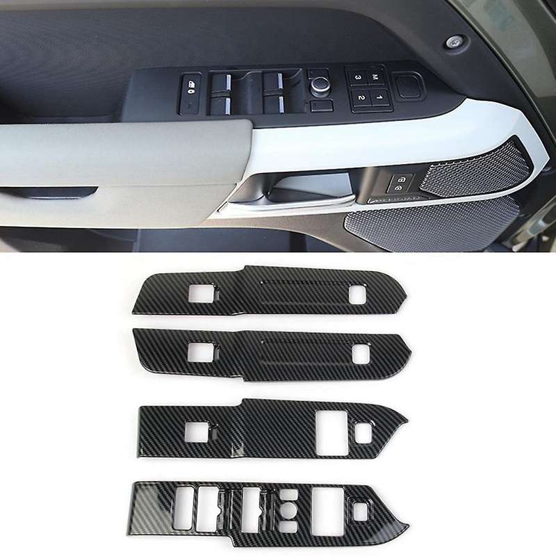 for 2020 2021 Car Door Window Lift Switch Button Panel Cover Trim Frame Accessories,Carbon Fiber ABS