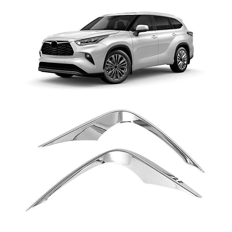 for 2020 2021 Chrome Front Fog Light Lamp Cover Trim Bumper Molding Garnish Eyebrow Eyelid