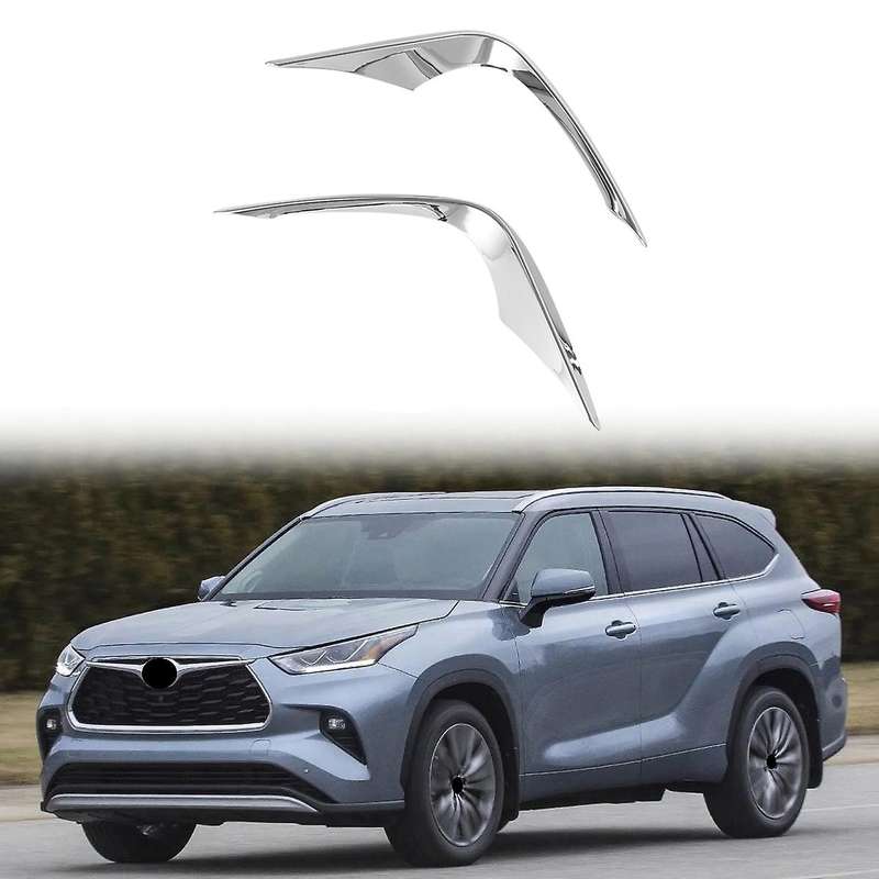 for 2020 2021 Chrome Front Fog Light Lamp Cover Trim Bumper Molding Garnish Eyebrow Eyelid