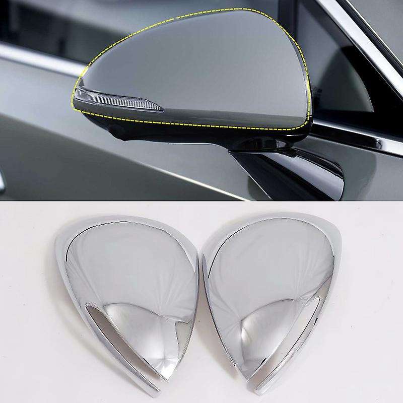 for 2020 2PCS ABS Chrome Car Side Door Rearview Mirror Cover Trim Moldings