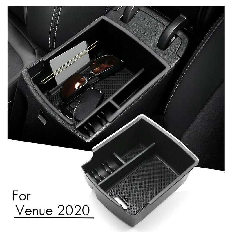 for 2020 Venue Car Console Armrest Box Pallet Tray Container with Rubber Mat