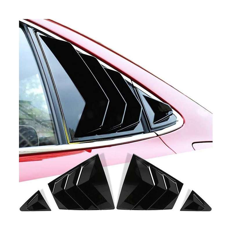 for 2020-2023 Car Rear Side Vent Quarter Window Louver Shutter Cover Gloss Black