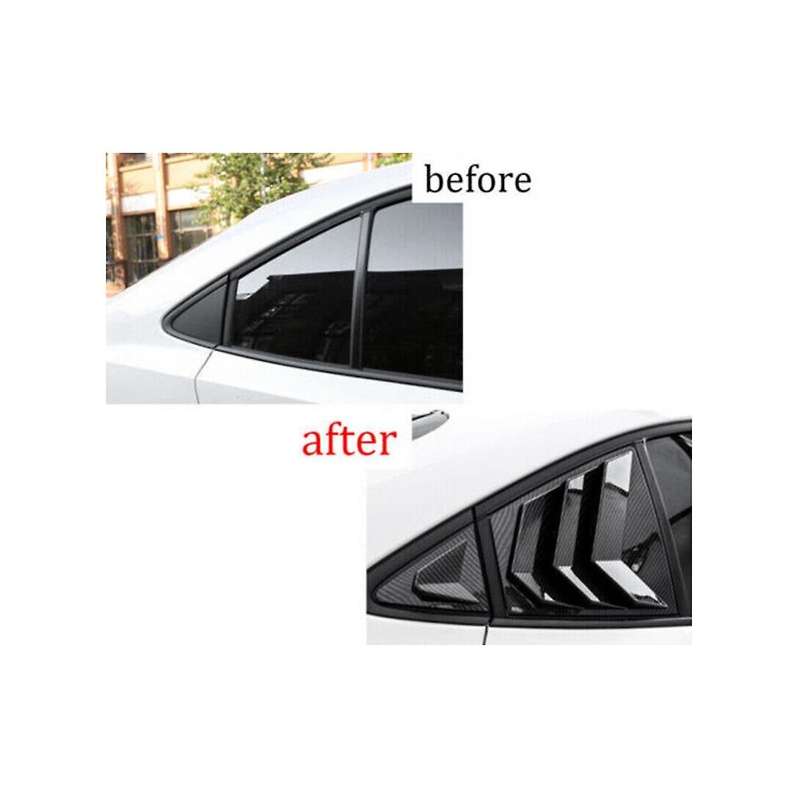 for 2020-2023 Car Rear Side Vent Quarter Window Louver Shutter Cover Carbon Fiber Color