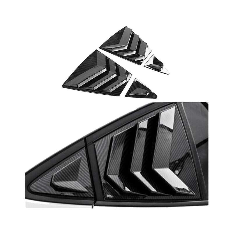 for 2020-2023 Car Rear Side Vent Quarter Window Louver Shutter Cover Carbon Fiber Color