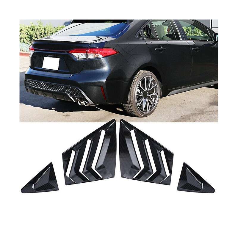 for 2020-2023 Car Rear Side Vent Quarter Window Louver Shutter Cover Carbon Fiber Color