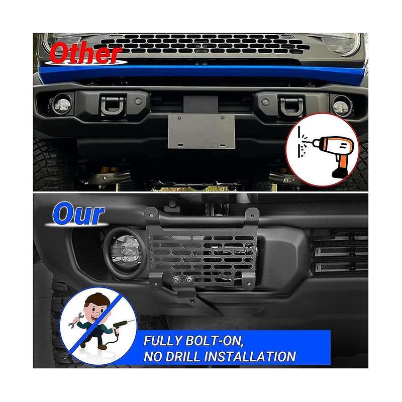 for 2021 2022 2023 Front License Plate Holder Frame Mount Accessories (for Capable Steel Bumper)