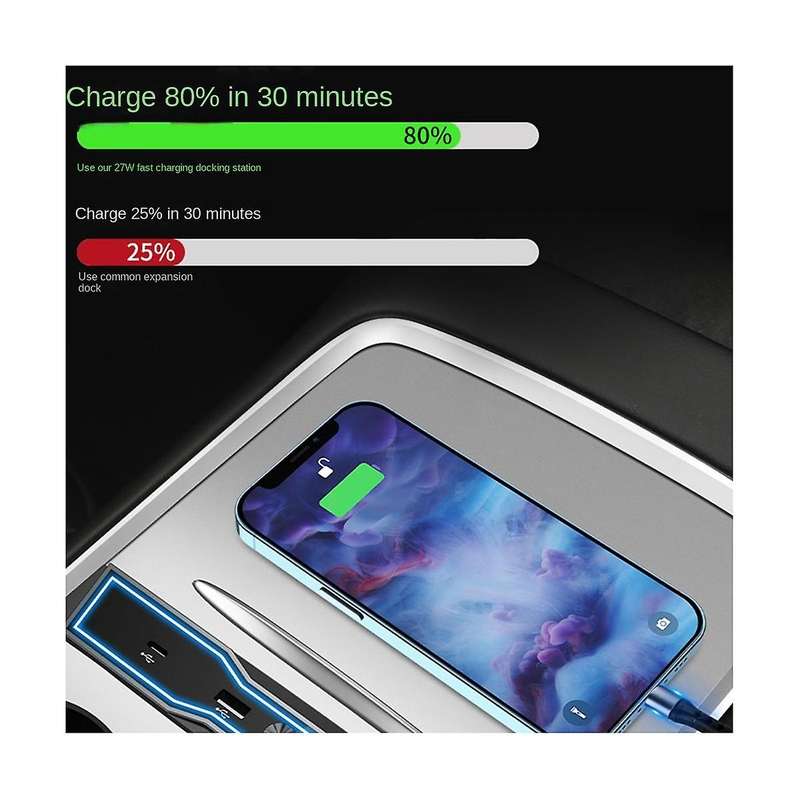 for 2021 2022 2023 Usb Led Hub Compatible Docking Station Of Center Console (model 3 /y)