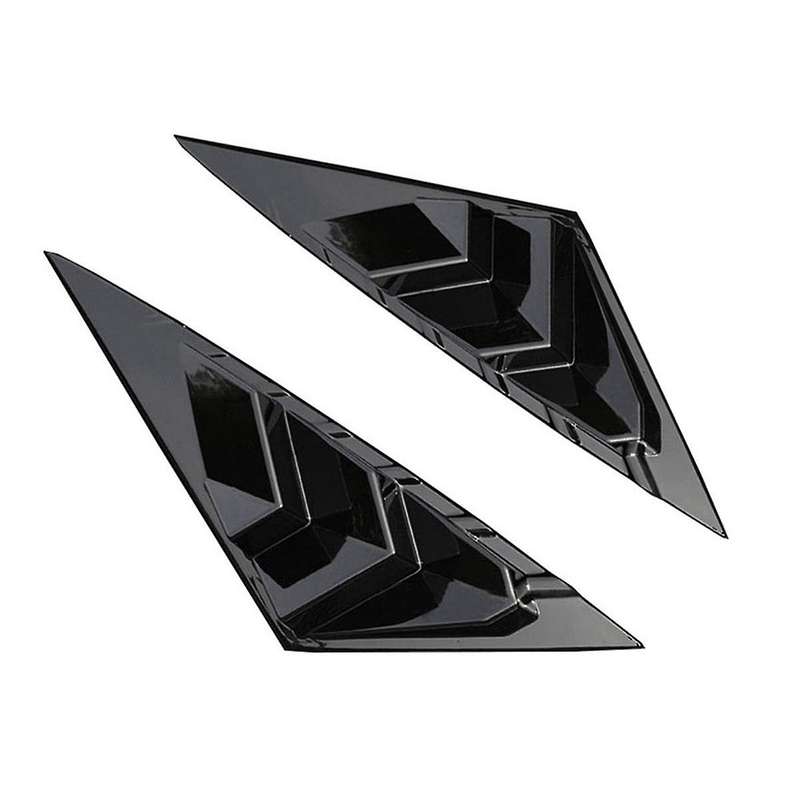 for 2021 2022 Car Rear Louver Window Side Shutter Cover Trim Sticker Vent Scoop ABS Glossy Black