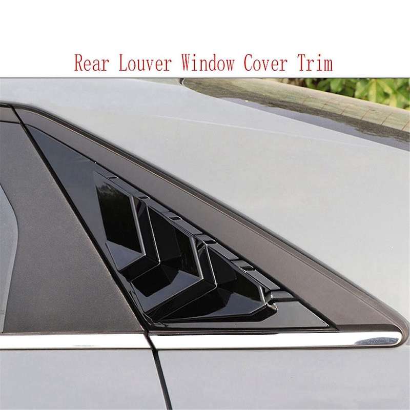for 2021 2022 Car Rear Louver Window Side Shutter Cover Trim Sticker Vent Scoop ABS Glossy Black