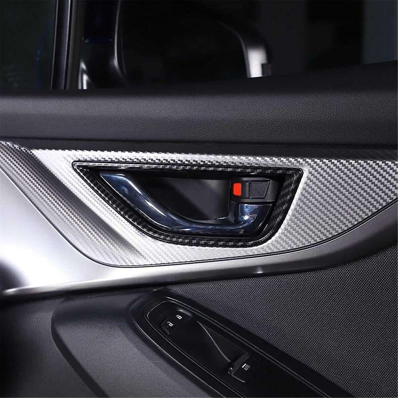 for 2021-2023 Carbon Fiber Style Car Door Inner Handle Frame Decorative Sticker Interior Accessorie