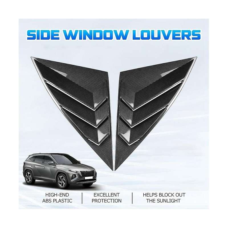 for 2021-2023 Rear Side Window Louvers Triangular Window Glass Blinds Accessories - Abs Carbon Fibe