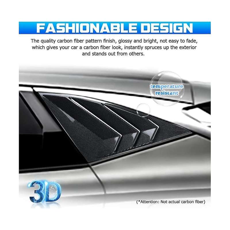 for 2021-2023 Rear Side Window Louvers Triangular Window Glass Blinds Accessories - Abs Carbon Fibe