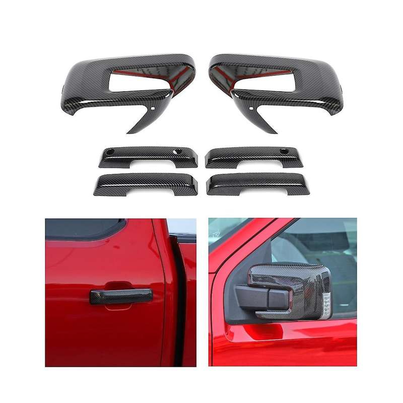 for 2021-2023 Side Rear View Mirror Shell Cover + Exterior Door Handle Cover Trim Accessories,ABS C