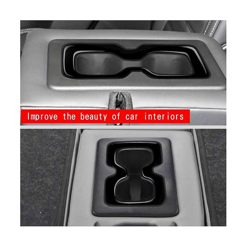 for 2022 2023 Car Interior Bright Black Rear Back Water Cup Holder Panel Decoration