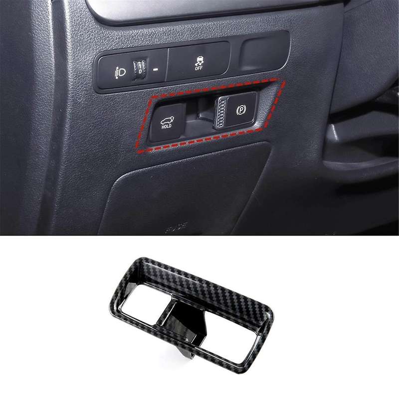 for 2022 2023 Car Electronic Handbrake Switch Button Cover Trim Sticker Accessories ABS Carbon Fiber