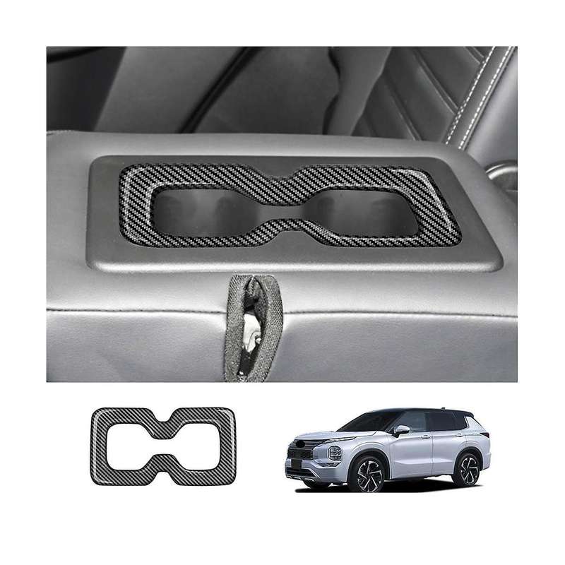 for 2022 2023 Car Interior Carbon Fiber Rear Back Water Cup Holder Panel Decoration Trim