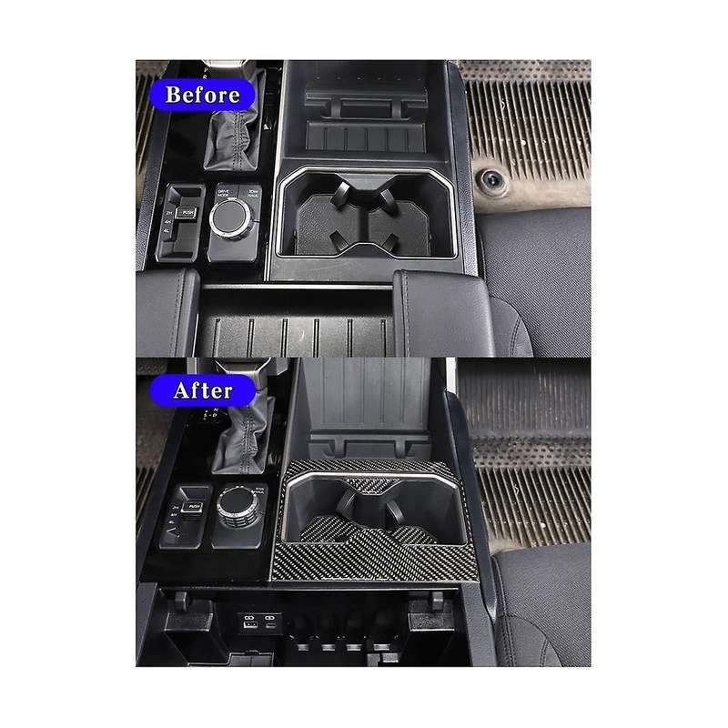 for 2022 2023 Carbon Fiber Car Central Control Cup Holder Decorative Panel Cover Sticker Accessorie