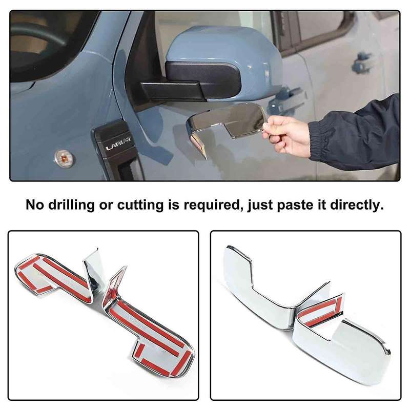 for 2022 2023 Car Rearview Side Mirror Cover Decoration Trim Sticker Accessories - ABS Silver