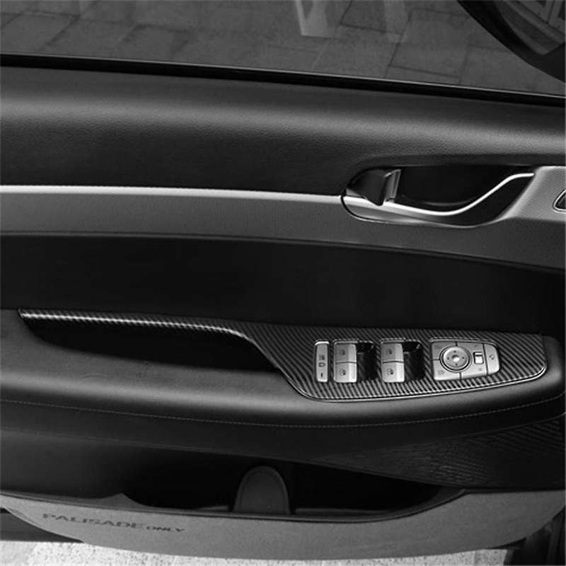 for 2022 2023 Car Window Glass Lift Switch Button Panel Cover Trim Sticker Accessories Abs Carbon Fi