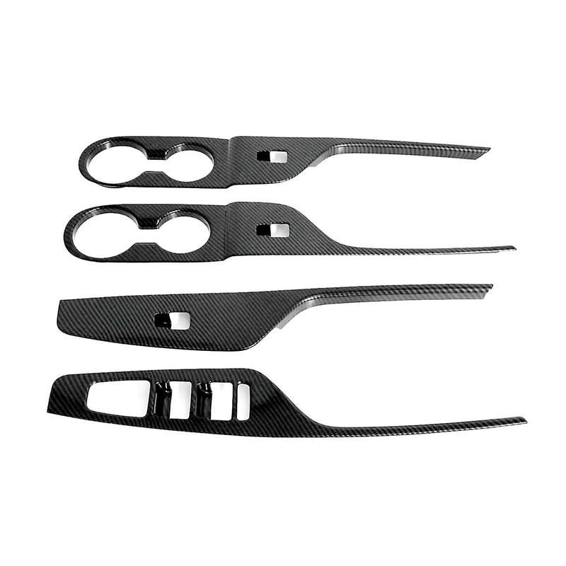 for 2022 2023 Car Window Glass Lift Switch Button Panel Cover Trim Sticker Accessories Abs Carbon Fi