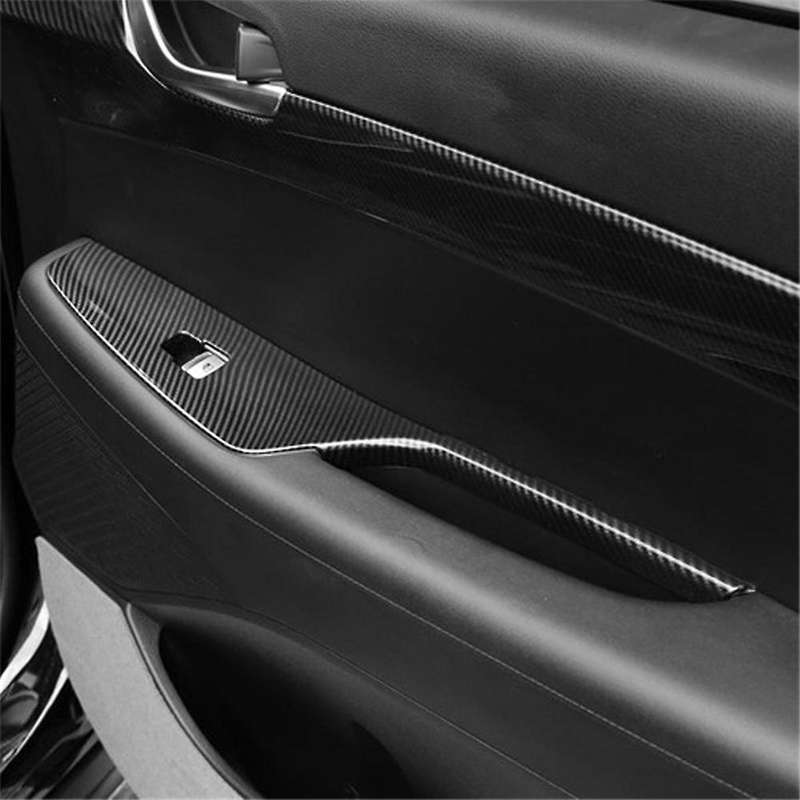 for 2022 2023 Car Window Glass Lift Switch Button Panel Cover Trim Sticker Accessories Abs Carbon Fi